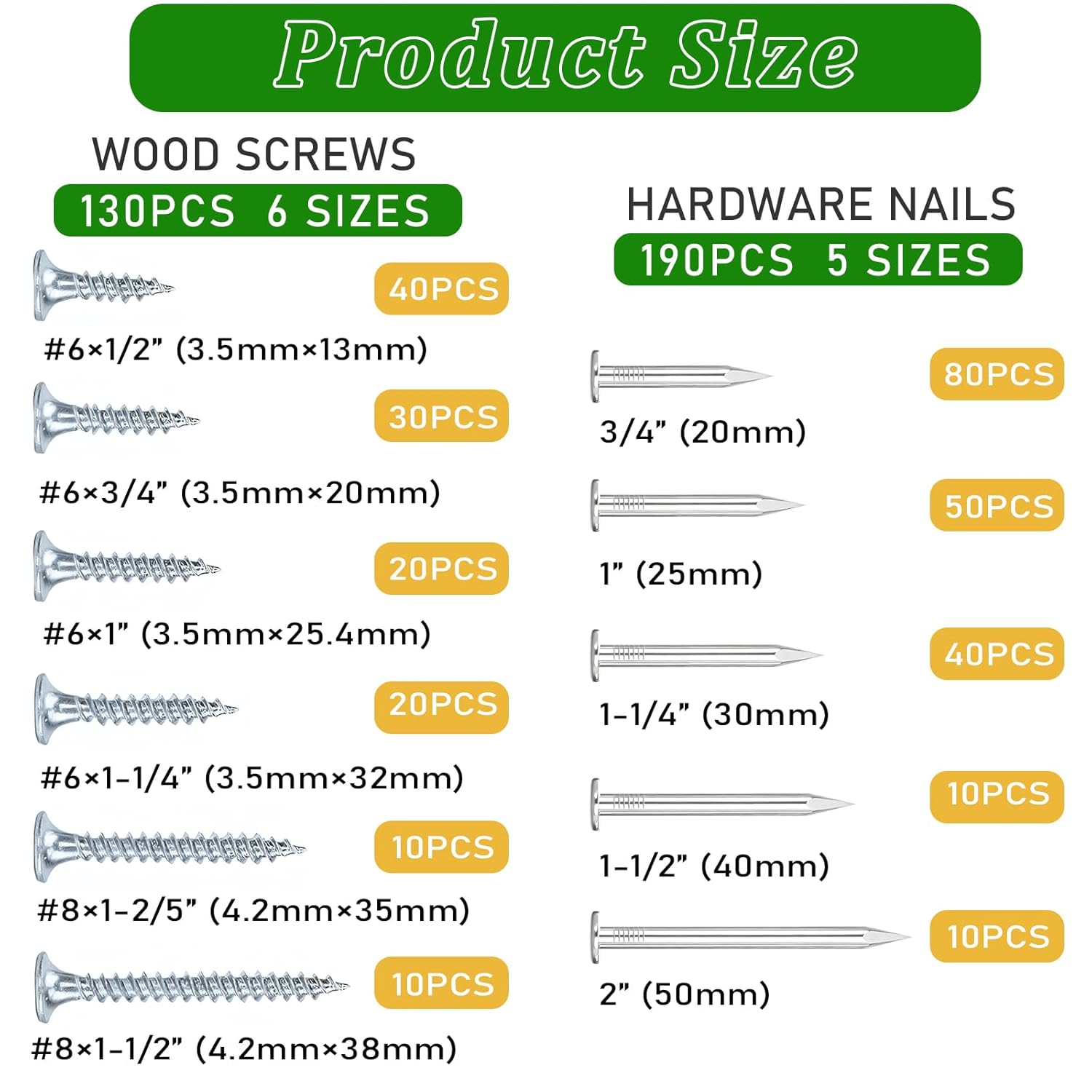 Screw & Nail Assortment Kit 500-Piece