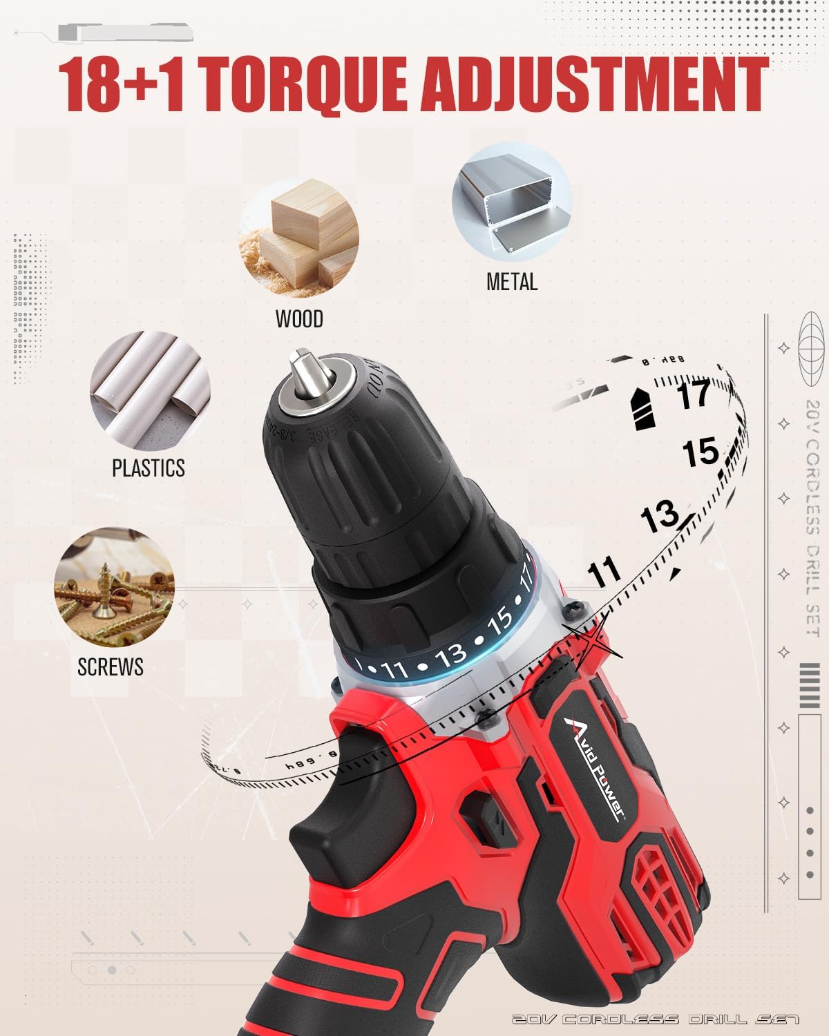 Electric Drill 20V Cordless