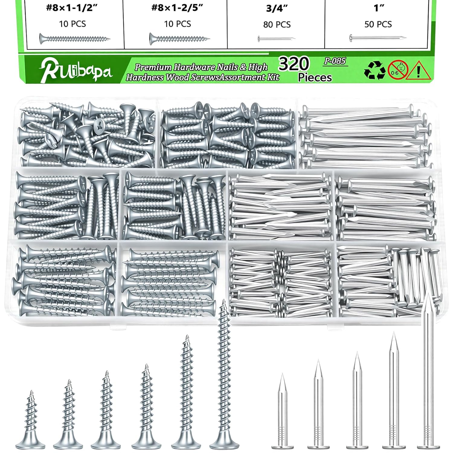 Screw & Nail Assortment Kit 500-Piece
